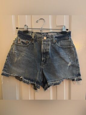 AG Adriano Goldschmied Alexis High Rise Wedgie Jean Shorts Sz 27